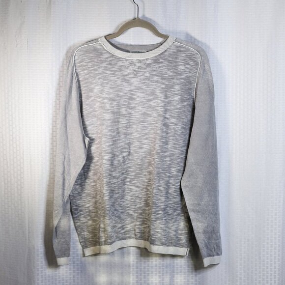Tommy Bahama Reversible Size XL grey marled long sleeve lightweight sweater - Picture 1 of 14